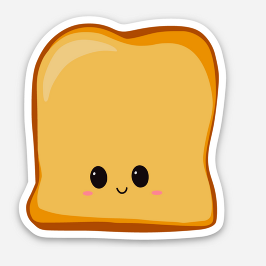 Smiley Toast Vinyl Die Cut Sticker